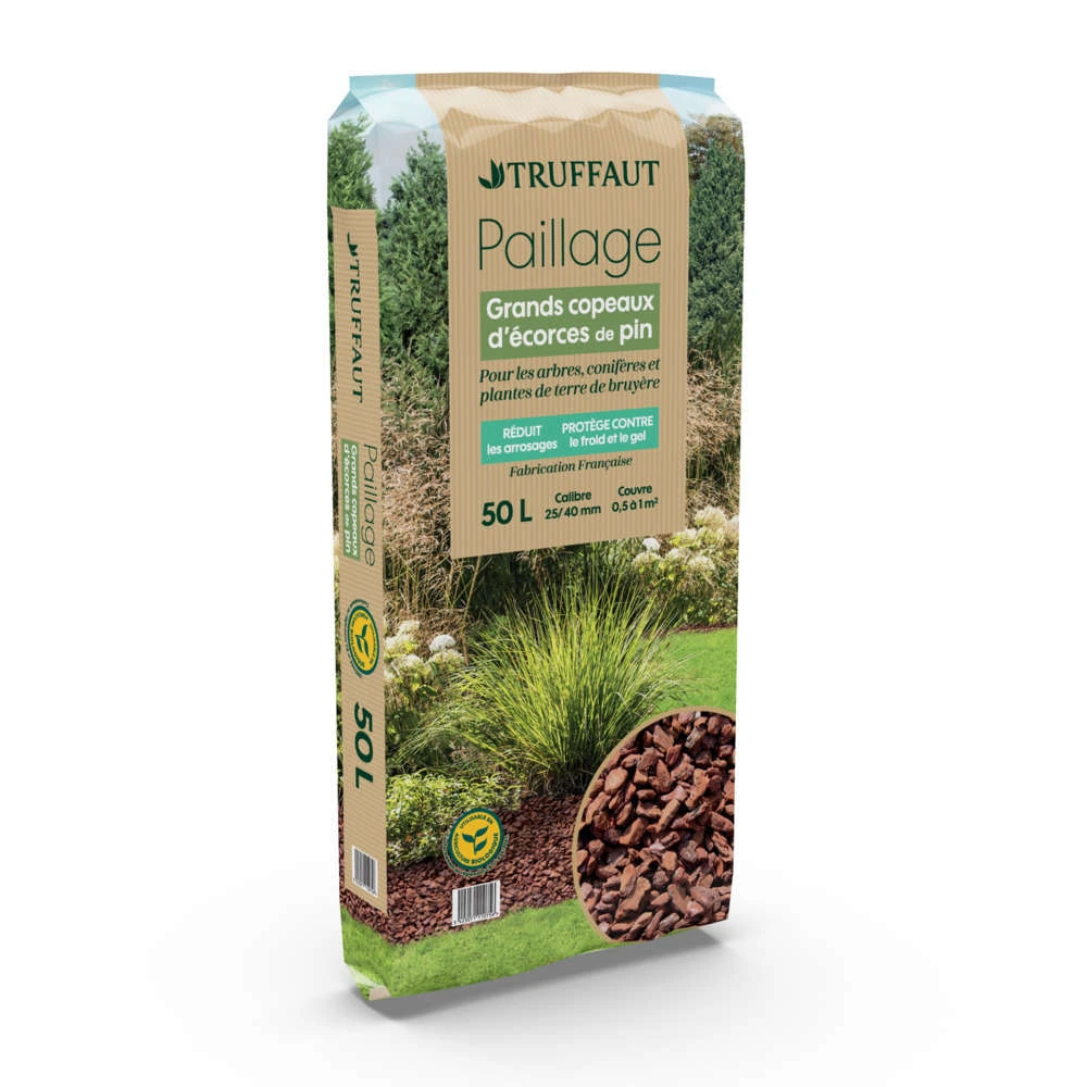Paillage D'écorces De Pin Grands Copeaux Calibre 25/40 Mm - Sac De 50L 2 Paillage D'écorces De Pin Grands Copeaux Calibre 25/40 Mm - Sac De 50L – Image 2