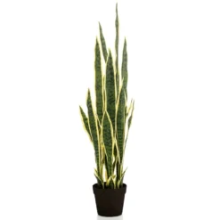 Emerald Plante Artificielle Sanseveria En Pot En Plastique 97 Cm