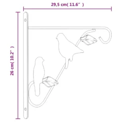 VIDAXL Supports De Panier Suspendu Avec Jardinières 4 Pcs Noir Acier -Promos Jardesia Magasin 1fa197dda0dca4da