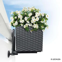 LECHUZA Supports Pour Balconnière X2 En Polypropylène, Noir -Promos Jardesia Magasin 382602 008