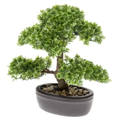 Emerald Mini Bonsaï Ficus Artificiel Vert 32 Cm 420002