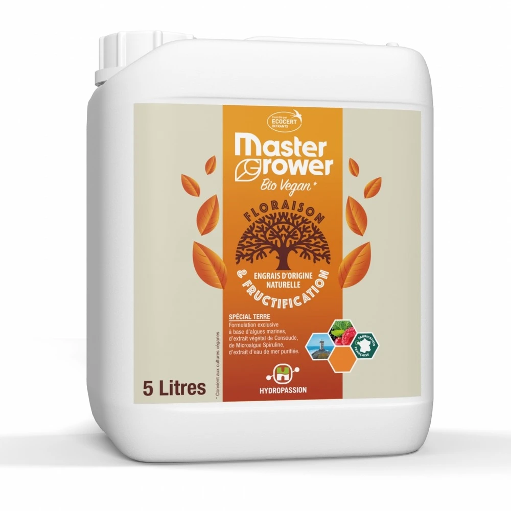 Engrais Bio Vegan Bloom 5 Litres Master Grower 1 Engrais Bio Vegan Bloom 5 Litres Master Grower