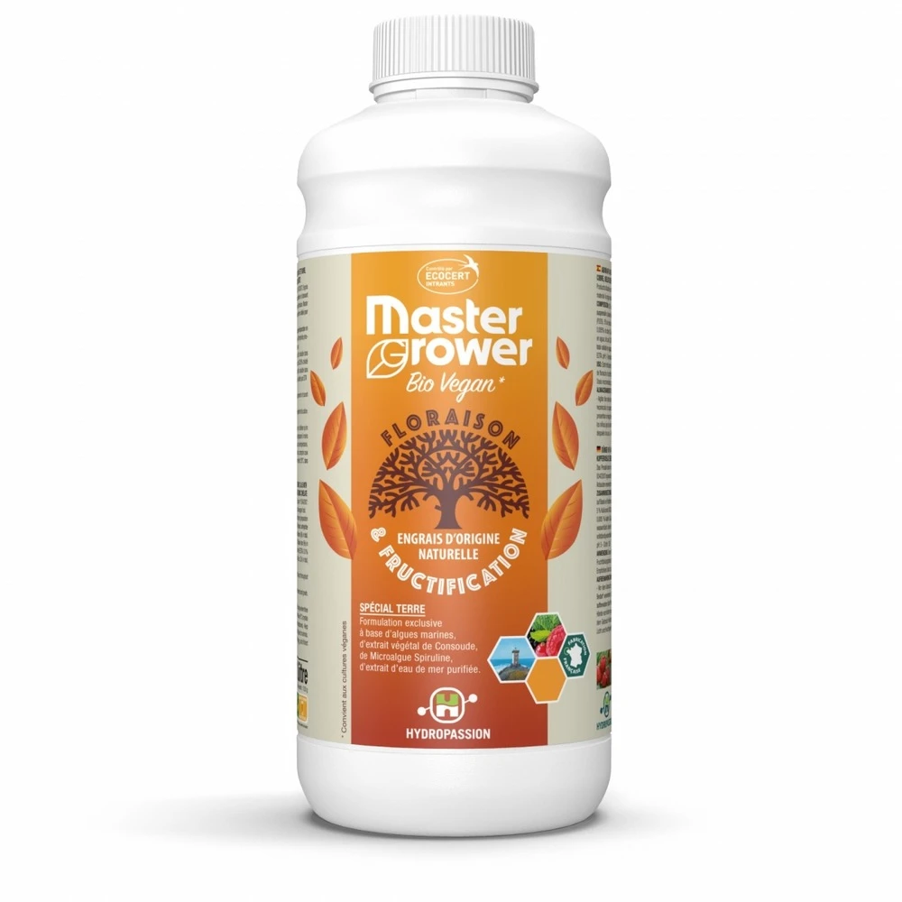 Engrais Bio Vegan Bloom 1 Litre Master Grower 1 Engrais Bio Vegan Bloom 1 Litre Master Grower