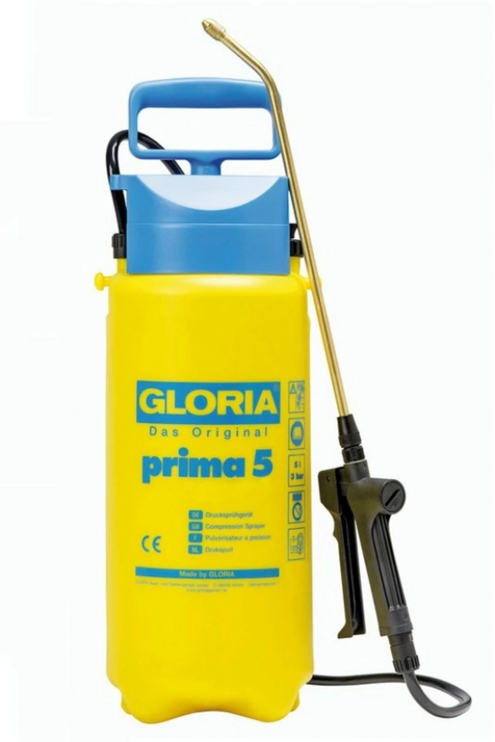 Gloria Pulvérisateur à Pression Prima 5 Lance En Laiton - 5l 1 Gloria Pulvérisateur à Pression Prima 5 Lance En Laiton - 5l
