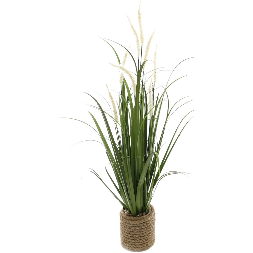 Plante Artificielle Avec Fleurs Blanches Avec Pot En Jute 1 Plante Artificielle Avec Fleurs Blanches Avec Pot En Jute