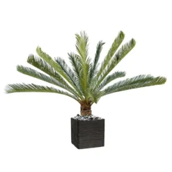 Palmier Cycas Artificiel En Pot H 100 Cm Vert - Choisissez Votre Hauteur: H 100