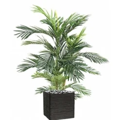 Joli Palmier Areca Artificiel En Pot Multitroncs H 85 Cm Vert - Choisissez Votre