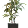 Dracaena Artificiel 3 Têtes H 90 Cm En Pot Vert-jaune