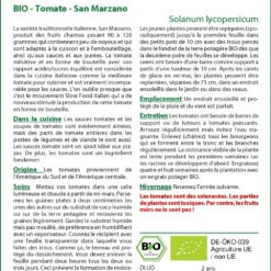 Kit De Culture - Bio - Tomate - San Marzano - 15 Graines - Solanum Lycopersicum -Promos Jardesia Magasin 6406416b5ce855.63143376