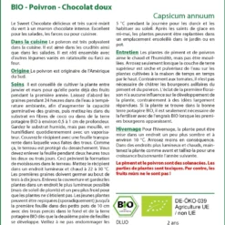 Kit De Culture - Bio - Poivron - Chocolat Doux - 10 Graines - Capsicum Annuum -Promos Jardesia Magasin 640641e55c1b33.99257532