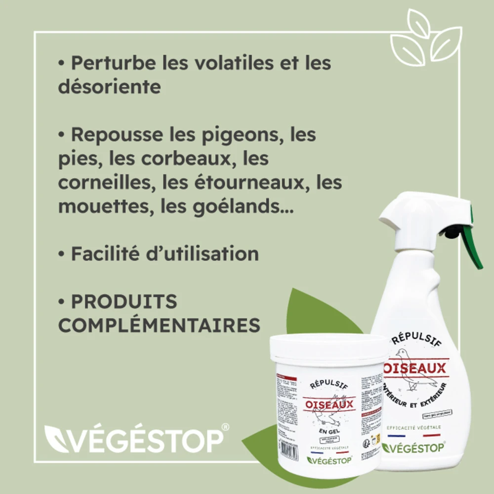 Pack Promo - Répulsif Oiseaux - Liquide 500 Ml + Gel 500 G 3 Pack Promo - Répulsif Oiseaux - Liquide 500 Ml + Gel 500 G – Image 3