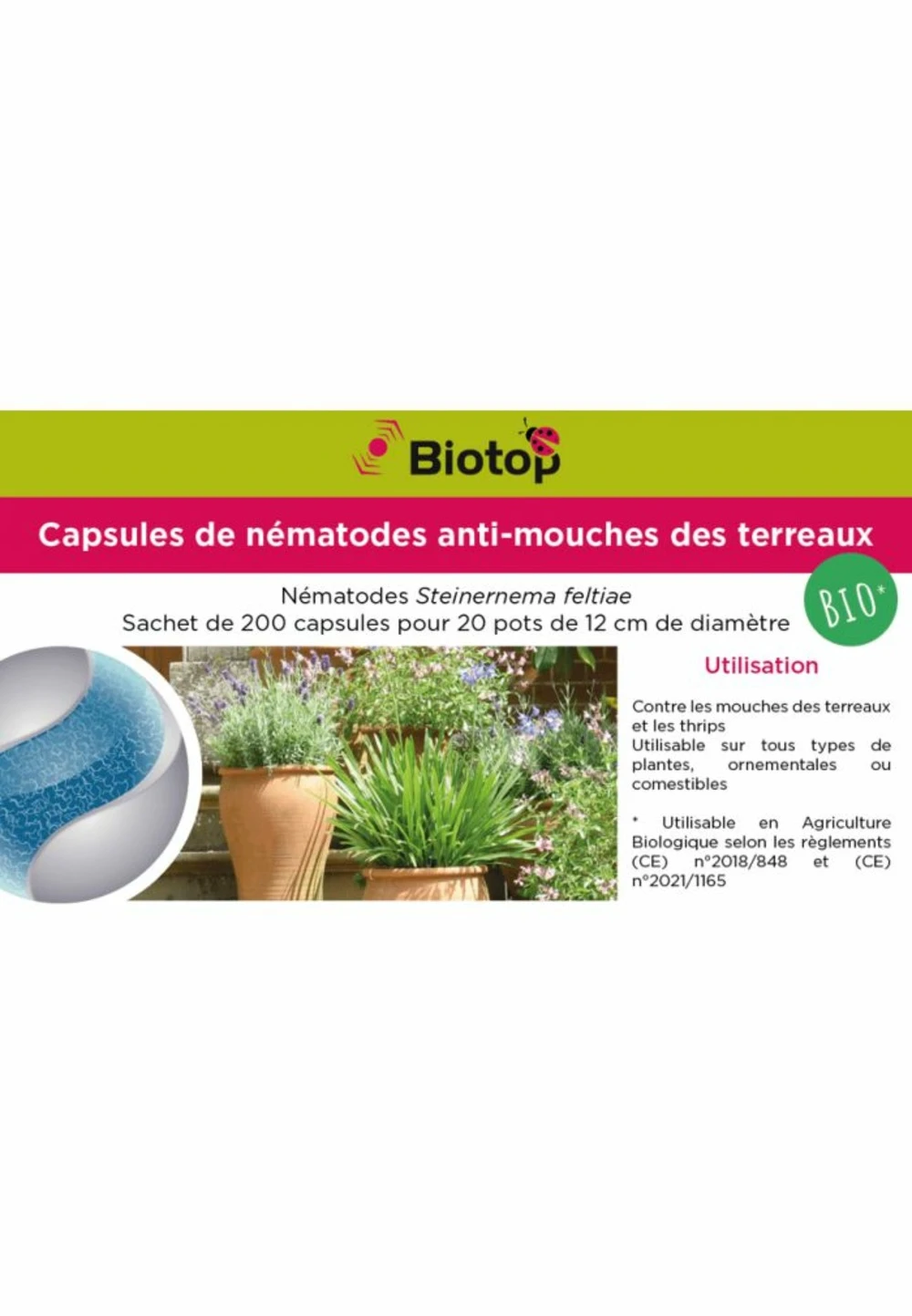 Nématodes Mouches Des Terreaux En Micro-capsules Par 200 1 Nématodes Mouches Des Terreaux En Micro-capsules Par 200