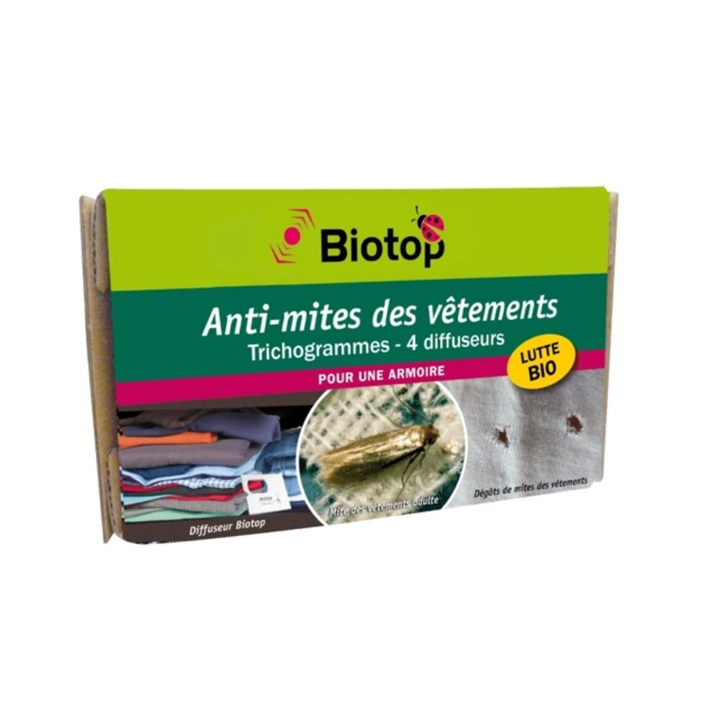 Trichogrammes Anti-mites Des Vêtements - 4 Diffuseurs 1 Trichogrammes Anti-mites Des Vêtements - 4 Diffuseurs
