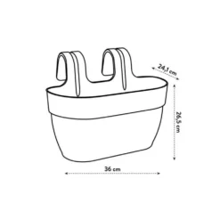 Elho - Pot De Fleurs - Vibia Campana Easy Hanger Medium - Rose Poussiere - Balcon Extérieur - L 24.1 X W 36 X H 26.5 Cm -Promos Jardesia Magasin 645cf5729d4302.43668811
