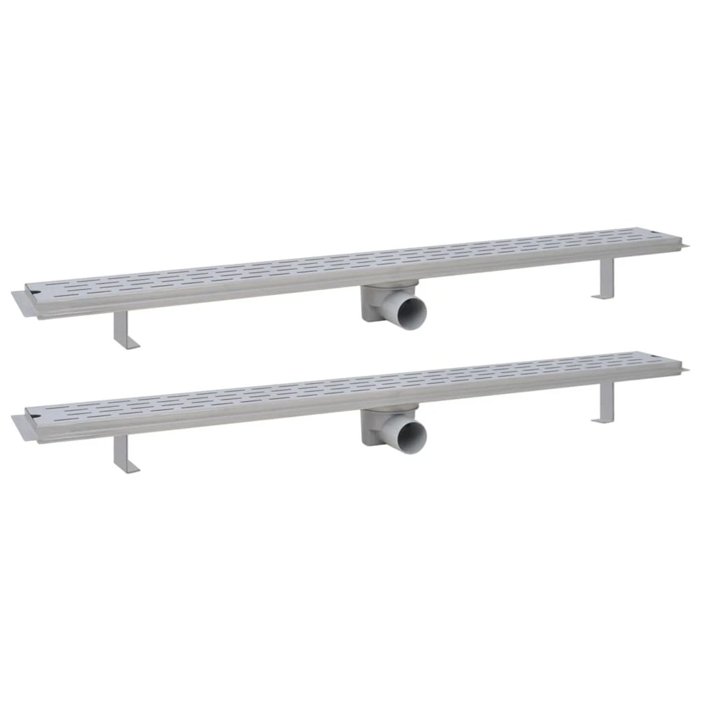 VIDAXL Drain De Douche Linéaire 2pcs Ligne 1030x140mm Acier Inoxydable 2 VIDAXL Drain De Douche Linéaire 2pcs Ligne 1030x140mm Acier Inoxydable – Image 2