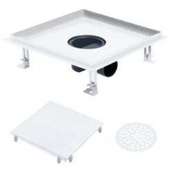 VIDAXL Drain De Douche Avec Couvercle 2 En 1 28x28 Cm Acier Inoxydable -Promos Jardesia Magasin 645d59e416cd45.35106251