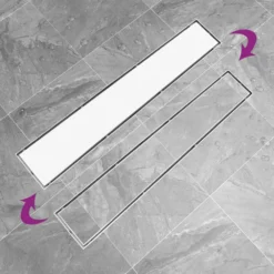 VIDAXL Drain De Douche Avec Couvercle 2 En 1 73x14 Cm Acier Inoxydable -Promos Jardesia Magasin 645d59e56b3409.23595083