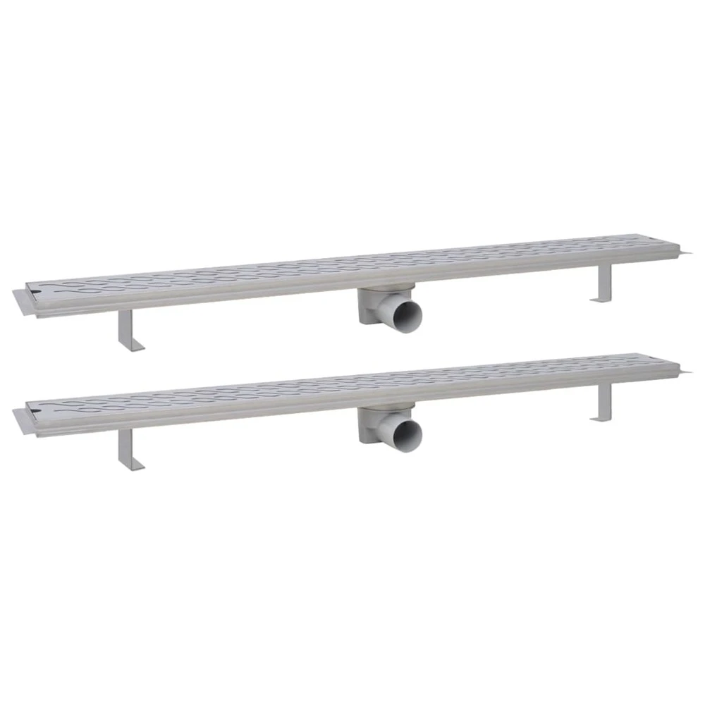 VIDAXL Drain De Douche Linéaire 2pcs Vague 1030x140mm Acier Inoxydable 1 VIDAXL Drain De Douche Linéaire 2pcs Vague 1030x140mm Acier Inoxydable