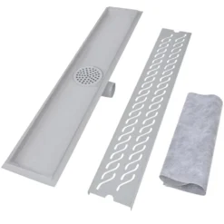 VIDAXL Drain De Douche Linéaire 730 X 140 Mm En Acier Inoxydable -Promos Jardesia Magasin 645d59eacc6ce2.49564817