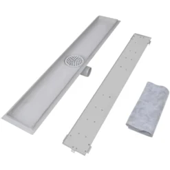 VIDAXL Drain De Douche Linéaire 2 Pc 830 X 140 Mm Acier Inoxydable -Promos Jardesia Magasin 645d59f1442148.00417252