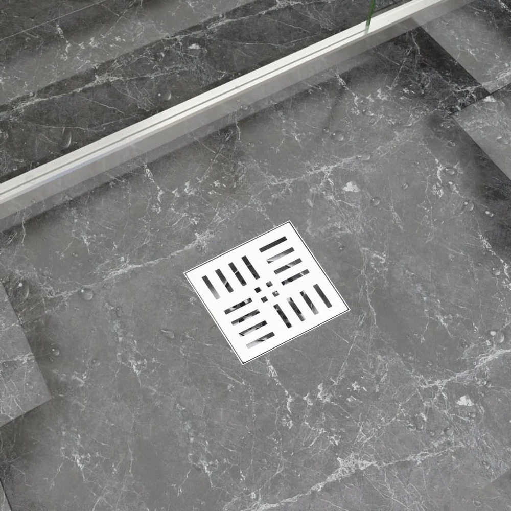 VIDAXL Drain De Douche 15x15 Cm Acier Inoxydable 7 VIDAXL Drain De Douche 15x15 Cm Acier Inoxydable – Image 7