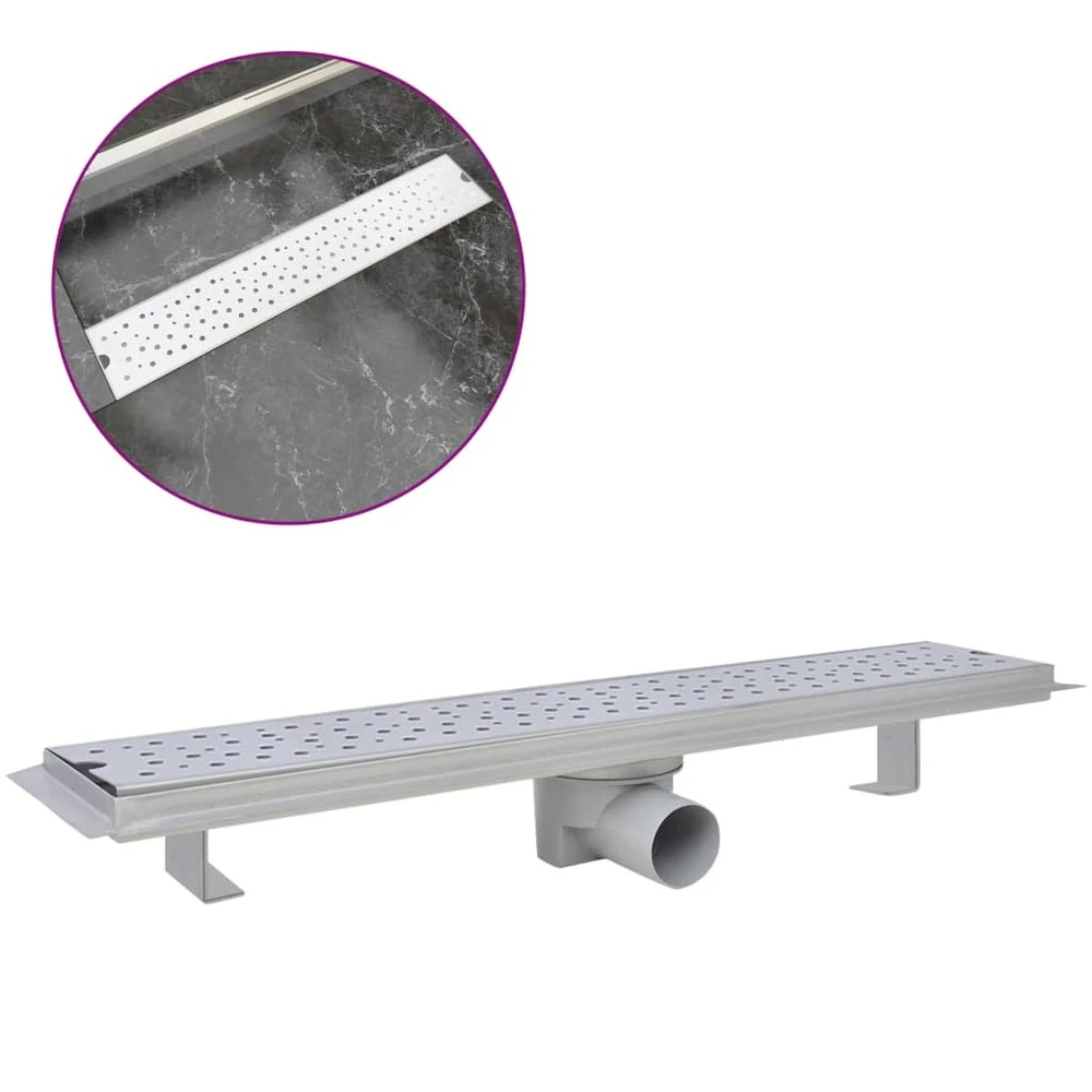 VIDAXL Drain De Douche Linéaire 630 X 140 Mm Acier Inoxydable 1 VIDAXL Drain De Douche Linéaire 630 X 140 Mm Acier Inoxydable