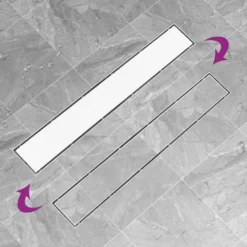 VIDAXL Drain De Douche Avec Couvercle 2 En 1 83x14 Cm Acier Inoxydable 9 VIDAXL Drain De Douche Avec Couvercle 2 En 1 83x14 Cm Acier Inoxydable -Promos Jardesia Magasin 645d59f679f035.47126759