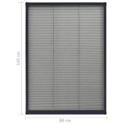 VIDAXL Moustiquaire Plissée Pour Fenêtre Aluminium Anthracite 80x120cm -Promos Jardesia Magasin 645d5a53258405.98157807
