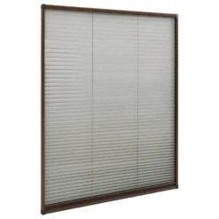 VIDAXL Moustiquaire Plissée Pour Fenêtre Aluminium Marron 110x160 Cm -Promos Jardesia Magasin 645d5a548d5d67.90670150