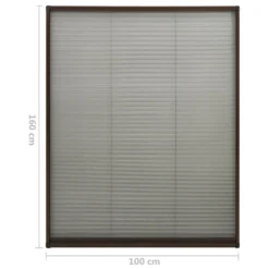 VIDAXL Moustiquaire Plissée Pour Fenêtre Aluminium Marron 100x160 Cm -Promos Jardesia Magasin 645d5a7356f8b8.22999618