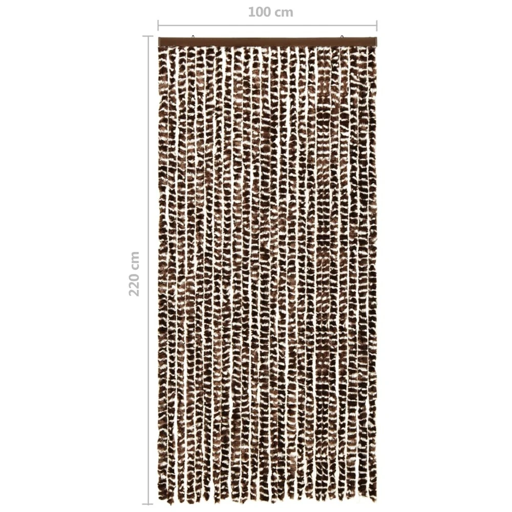 VIDAXL Moustiquaire Marron Et Blanc 100x220 Cm Chenille 6 VIDAXL Moustiquaire Marron Et Blanc 100x220 Cm Chenille – Image 6