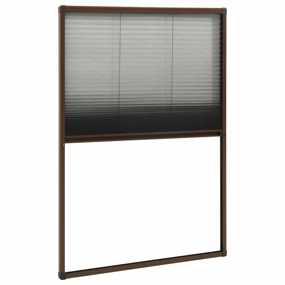 VIDAXL Moustiquaire Plissée Pour Fenêtre Aluminium Marron 60x160 Cm 4 VIDAXL Moustiquaire Plissée Pour Fenêtre Aluminium Marron 60x160 Cm – Image 4