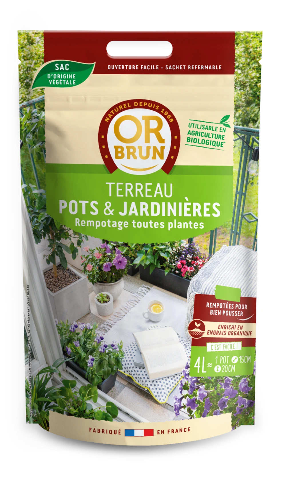 Obrtpot4 |terreau Pots & Jardinières | 4l |améliore Le Drainage 1 Obrtpot4 |terreau Pots & Jardinières | 4l |améliore Le Drainage