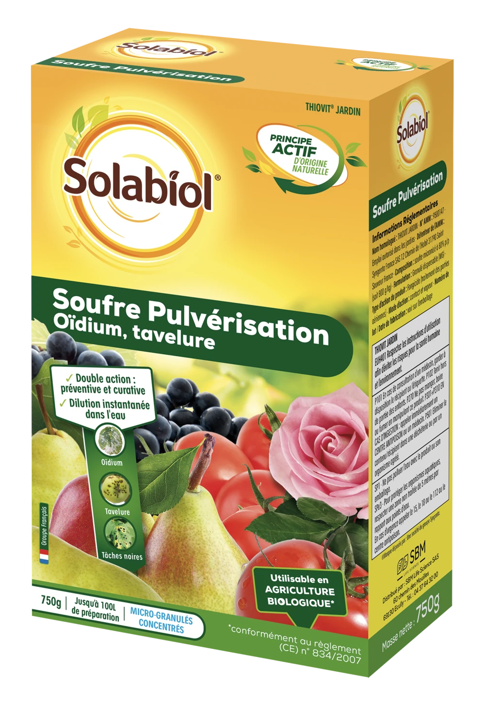 Solabiol Sopul750 | Souffre Pulvérisation | 750g | Jusqu' A 100l De Solution | 1 Solabiol Sopul750 | Souffre Pulvérisation | 750g | Jusqu' A 100l De Solution |