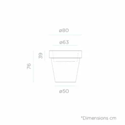 Pot De Fleurs Magnolia 80 ø80x76cm - Blanc -Promos Jardesia Magasin 6470a360106646.49336242