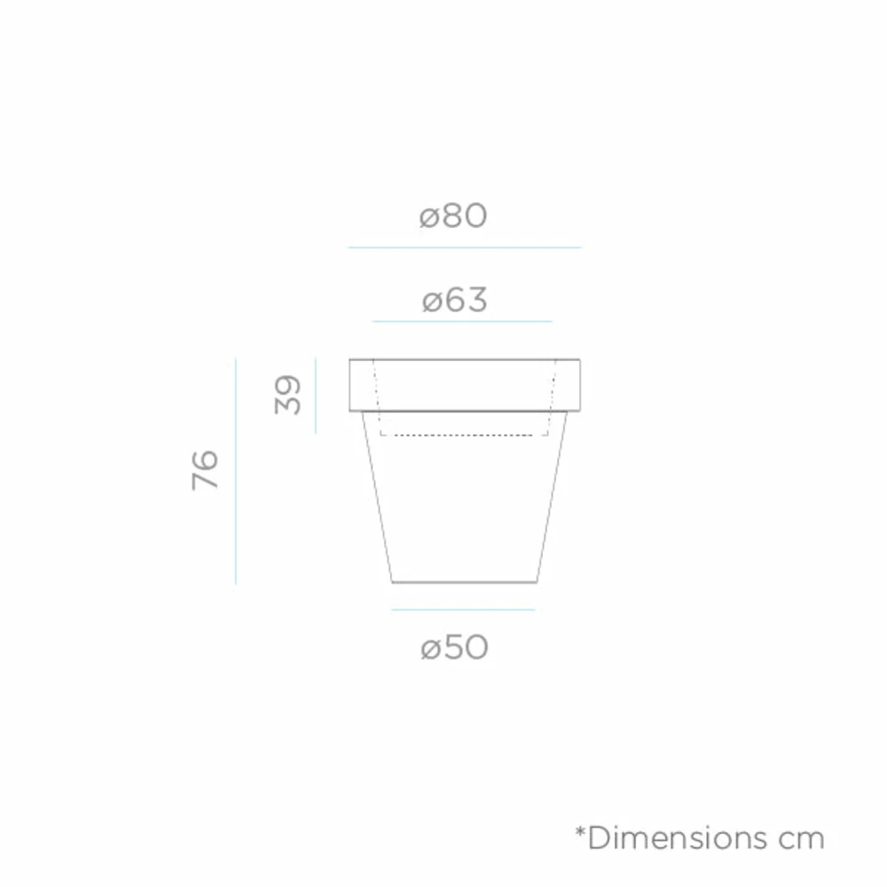 Pot De Fleurs Magnolia 80 ø80x76cm - Noir 2 Pot De Fleurs Magnolia 80 ø80x76cm - Noir – Image 2