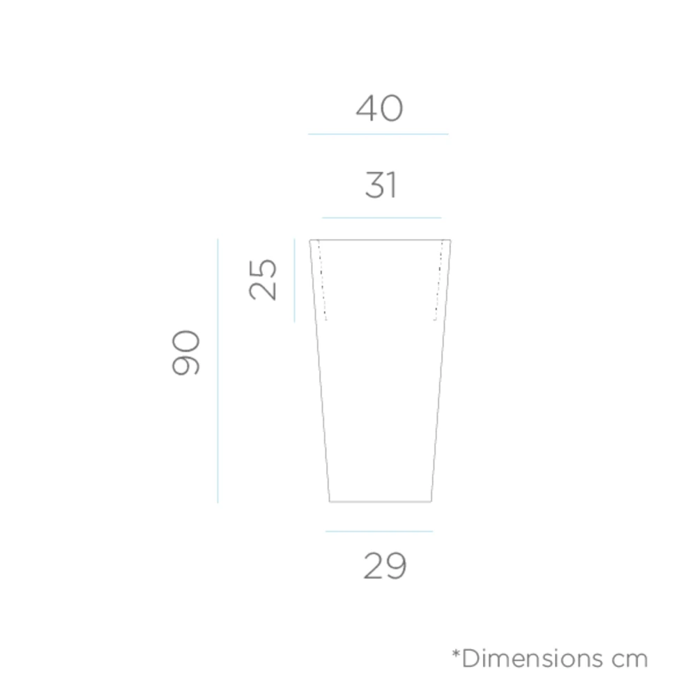 Pot De Fleurs Melisa 40 40x40x90cm - Blanc 2 Pot De Fleurs Melisa 40 40x40x90cm - Blanc – Image 2