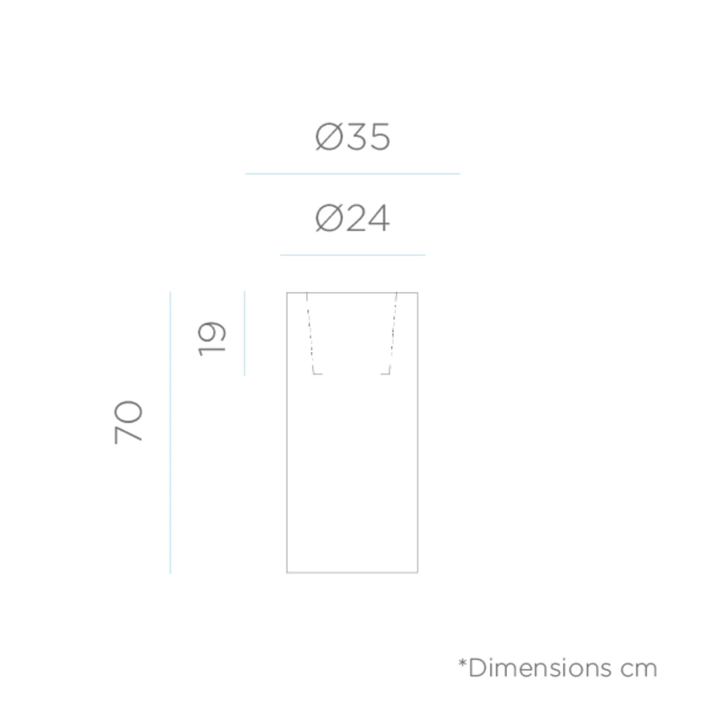 Pot De Fleurs Rond Palma 70 Blanc Opaque ø35x70cm 2 Pot De Fleurs Rond Palma 70 Blanc Opaque ø35x70cm – Image 2