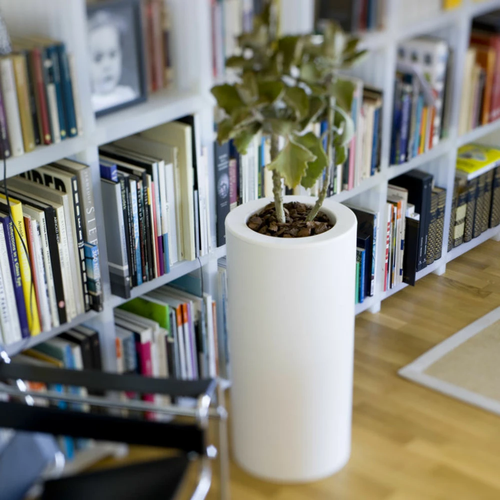 Pot De Fleurs Rond Palma 70 Blanc Opaque ø35x70cm 3 Pot De Fleurs Rond Palma 70 Blanc Opaque ø35x70cm – Image 3