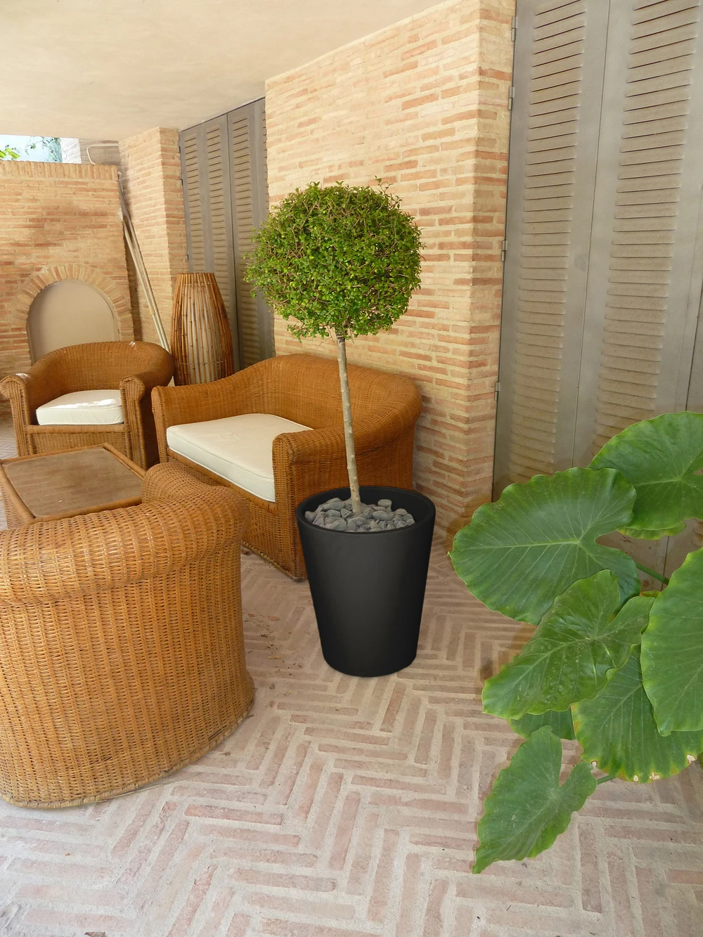 Pot De Fleurs Gerbera ø50x59,5cm - Anthracite 3 Pot De Fleurs Gerbera ø50x59,5cm - Anthracite – Image 3