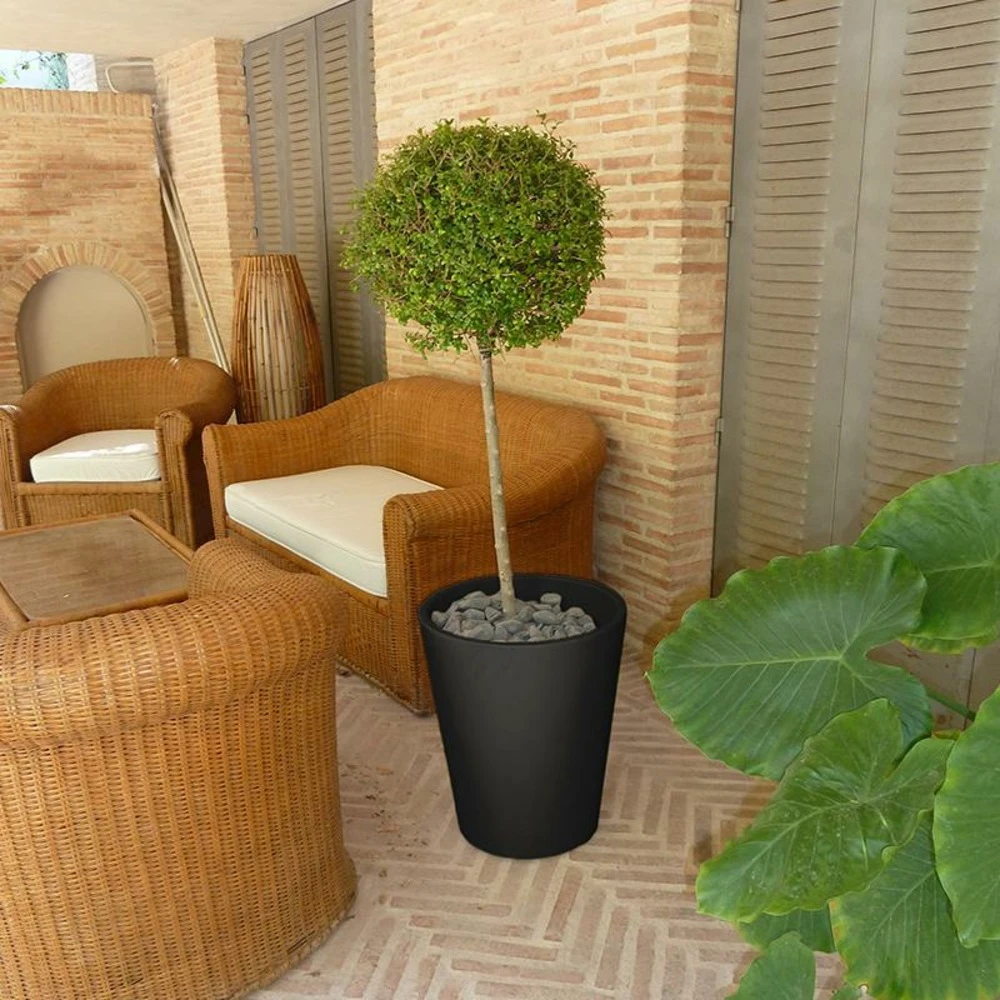 Pot De Fleurs Gerbera ø50x59,5cm - Noir 2 Pot De Fleurs Gerbera ø50x59,5cm - Noir – Image 2