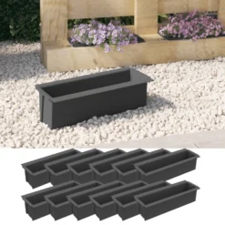 VIDAXL Boîtes à Fleurs Pour Palettes Euro 12 Pcs Gris 36x13,5x9,5cm Pp -Promos Jardesia Magasin 6479895a65ab99.90967172