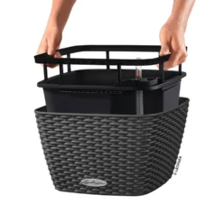 LECHUZA Jardinière Bacino Cottage All-in-one 30x30 Cm Noir Graphite -Promos Jardesia Magasin 6479895b5eafc3.72942558