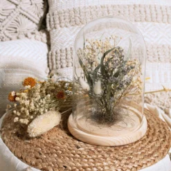 Fleurs Séchées Sous Cloche "folk" H26 Cm -Promos Jardesia Magasin 6483186be53c00.81250320