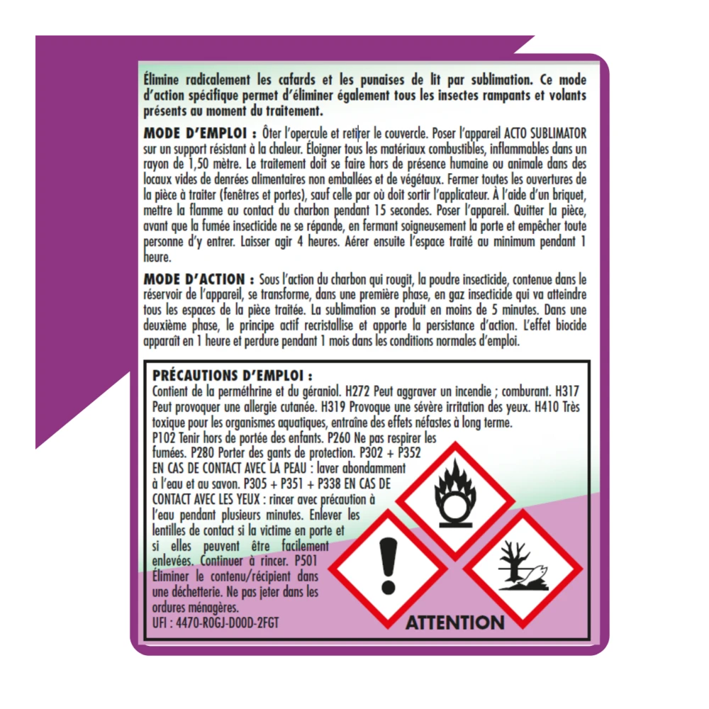 Acto Sublimator, éliminateur De Cafards Et Punaises De Lit 4 Acto Sublimator, éliminateur De Cafards Et Punaises De Lit – Image 4