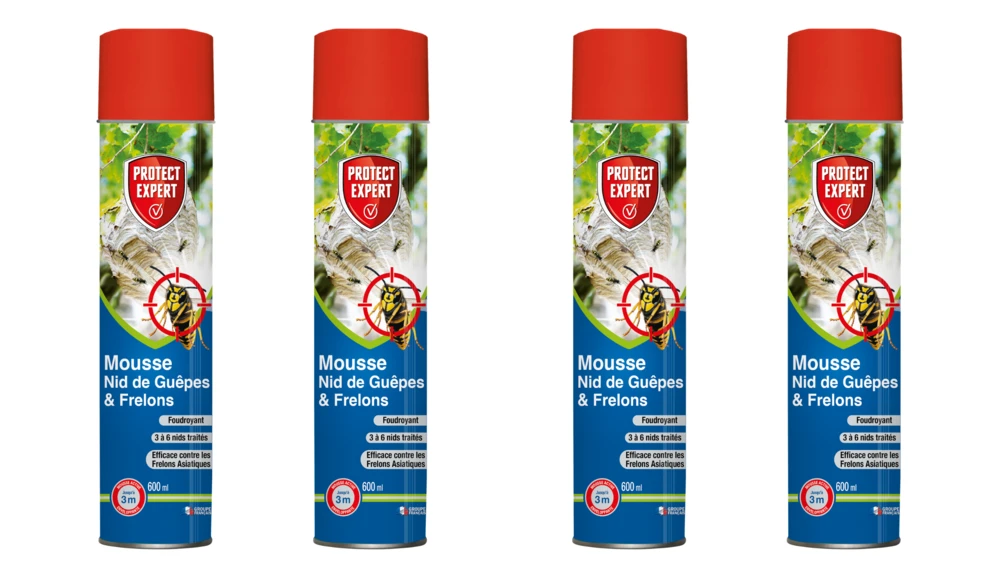 Lot De 4 Mousses Anti Nid & Anti-guêpes & Frelons | 4x600 Ml | Mousse 1 Lot De 4 Mousses Anti Nid & Anti-guêpes & Frelons | 4x600 Ml | Mousse