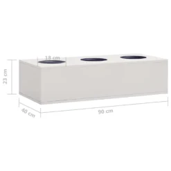 VIDAXL Boîte à Fleurs De Bureau Gris Clair 90x40x23 Cm Acier -Promos Jardesia Magasin 6498c6fdaa8f97.19078344