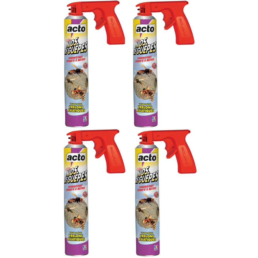 Lot De 4 Aérosols Acto Spécial Nids De Guepes - Efficacité Professionnelle - Vol 1 Lot De 4 Aérosols Acto Spécial Nids De Guepes - Efficacité Professionnelle - Vol