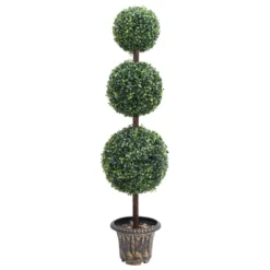 VIDAXL Plante De Buis Artificiel Avec Pot Forme De Boule Vert 118 Cm
