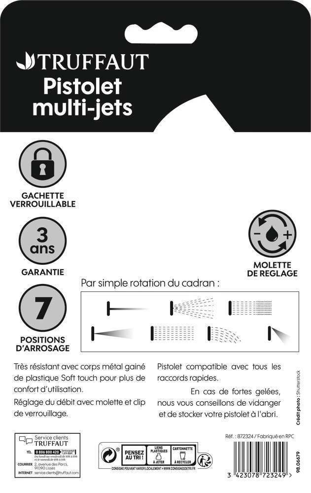 Pistolet Douche Métal Multi-jets 7 Positions 2 Pistolet Douche Métal Multi-jets 7 Positions – Image 2